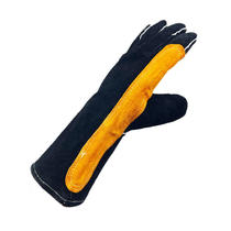 Long cowhide welding gloves for welders welding anti-scalding heat insulation high temperature dog training pet gardening labor protection gloves for men