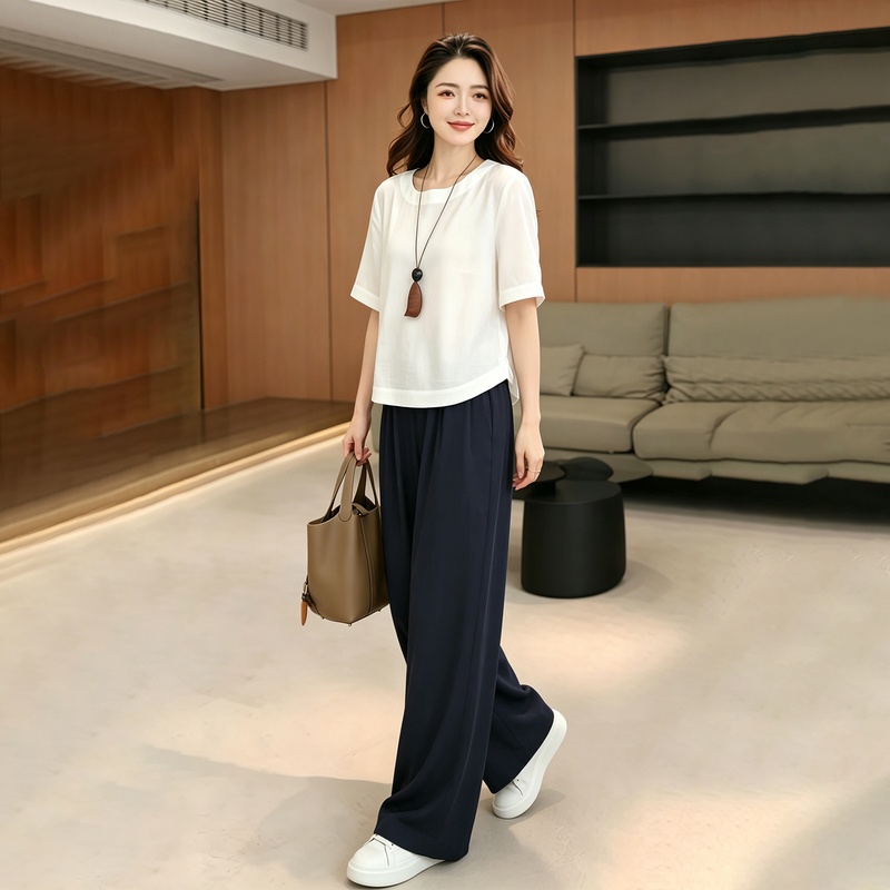 Summer Women's Linen Suit, Women's Summer Clothing 2026 New Style, Women's Summer Elegant Casual, Very Beautiful and Stylish Two-Piece Set