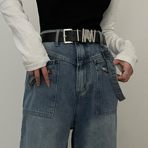 Japanese FC wide belt for women to wear with jeans new summer belt versatile Korean style simple and fashionable