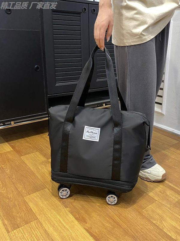 Luggage Bag with Pulleys, Universal Wheels, Travel Bag, Foldable Suitcase, Lightweight Trolley Bag, Large Capacity Hand-Pulled Backpack