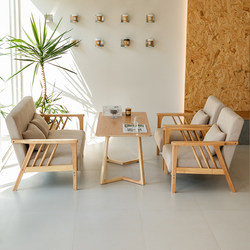 Milk Tea Shop Coffee Shop Table and Chair Combination Rest Area Reception Leisure Chair Restaurant Clear Bar Book Bar Solid Wood Card Seat Sofa