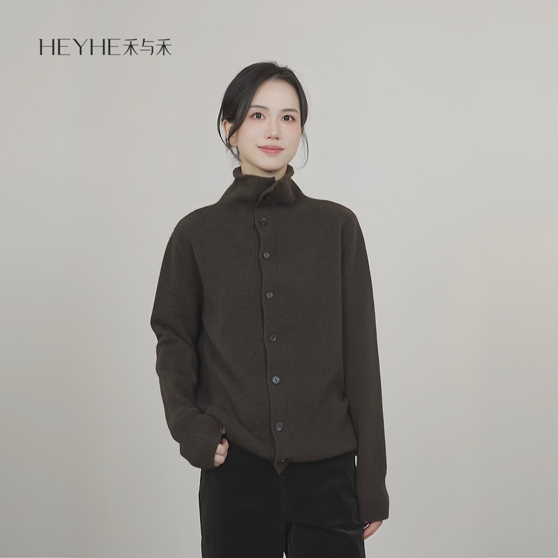 Xiaohe【Mulan Poetry】High-End 100% Yak Wool Heavy Turtleneck Autumn and Winter Casual Warm Long-Sleeve Knitted Cardigan Xiaohe【Mulan Poetry】High-End 100% Yak Wool Heavy Turtleneck Autumn and Winter Casual Warm Long-Sleeve Knitted Cardigan