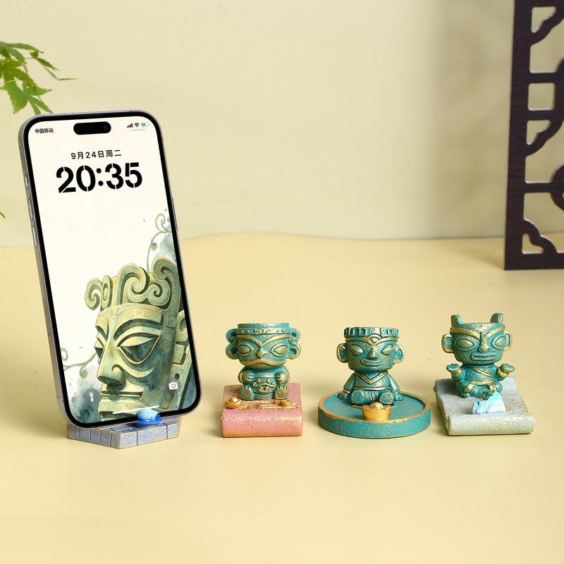 Sichuan Chengdu Sanxingdui Cultural and Creative Souvenirs Mobile Phone Stand Blind Box Creative Ornaments Specialty Gifts