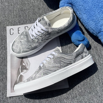 Trendy Chinese-Style 2025 New Summer Men's Shoes, Breathable Canvas Shoes, High-Street Versatile Casual Sneakers