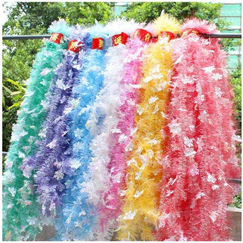 Christmas Decorations Color with snowflake Hairbrush Bar Christmas Tree Decorative Strips Shop Window Decoration Accessories Colorful butterfly knot-Taobao