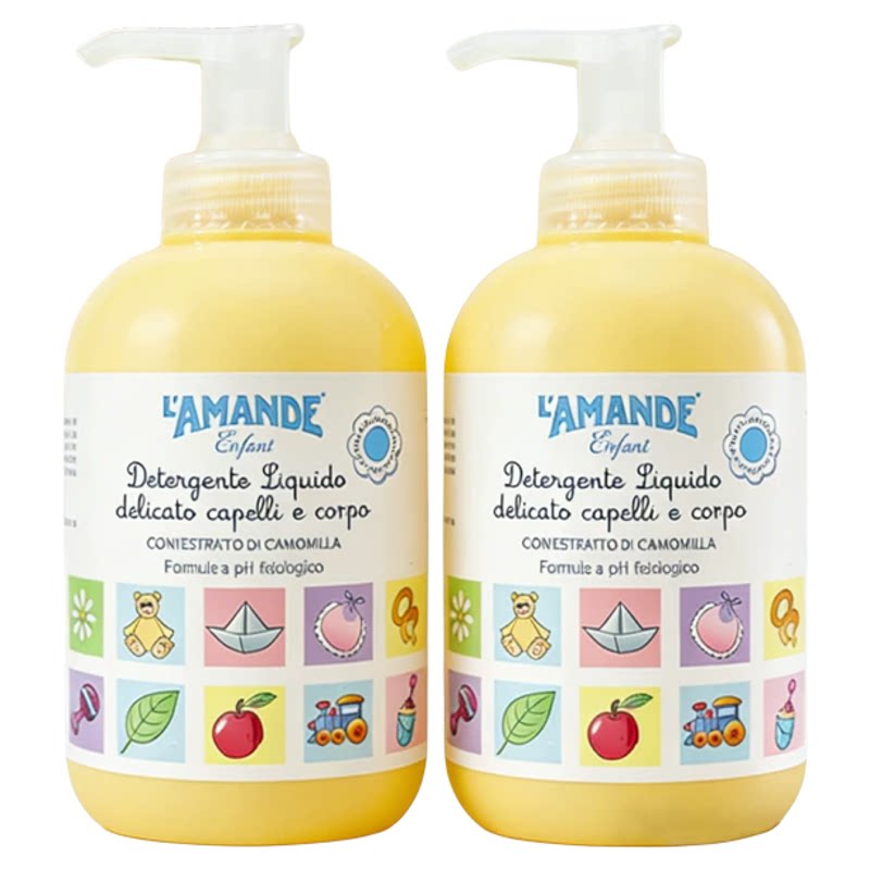 爱曼德婴幼儿滋润沐浴露新生宝宝专用儿童清洁沐浴乳液意大利进口