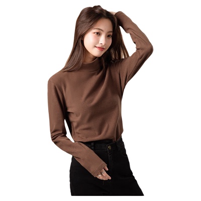 都市丽人德绒打底衫女半高领内搭