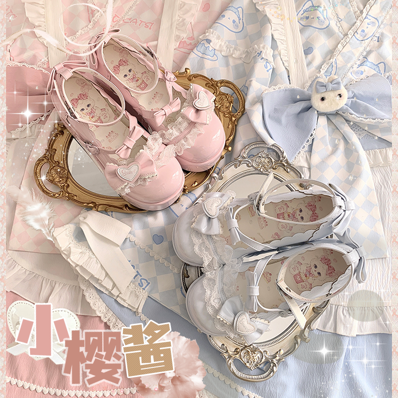 Готовый запас [Sakura-chan] Маленькая Эми лолита обувь милая бабочка игрушечное ощущение толстая подошва платформенные туфли японская сладкая девочка