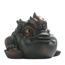 Yi Tan Ceramics Purely Handmade Purple Pottery Tea Pet Ornaments Can Raise Fortune Golden Toad Tea Play Tea Table Kung Fu Tea Set Accessories