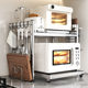 Stainless steel kitchen microwave oven telescopic storage rack