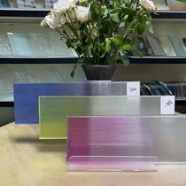 Color gradient laminated glass colorful concave and convex feeling water pattern wick wire screen partition Changhong stone pattern glass