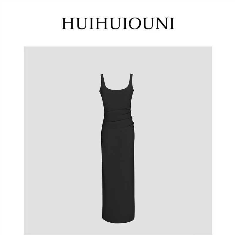 Huihui Ouni Natural Freehand Designer New Style Elegant Sleeveless Strap Dress