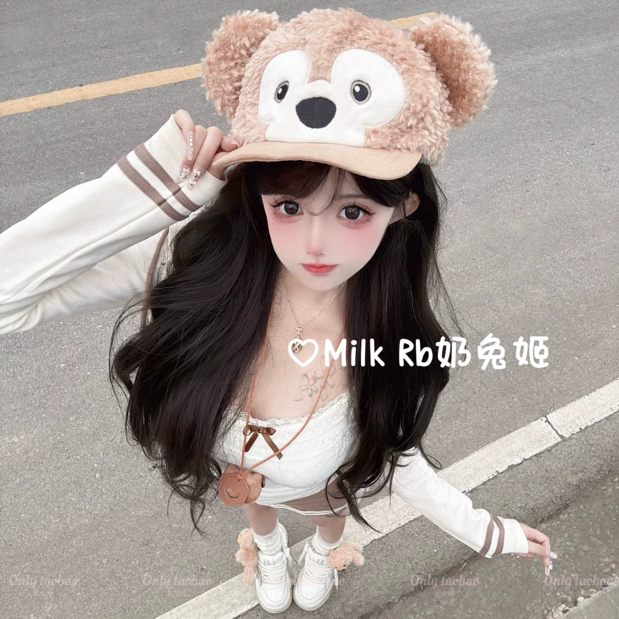 Милый зайчик Milk Bunny*Milk Duffy/Милый мультяшный Дuffy шапка плюшевый рисунок для девушки, мягкий милый Дини Д Duff быстрая кепка