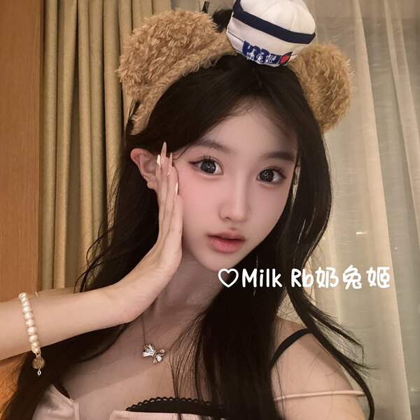 Молочный кролик Ji* медвежата тамифлю / милый мультики Дифференциал рай фотографировать оружие Мягкая девушка заставка головной убор