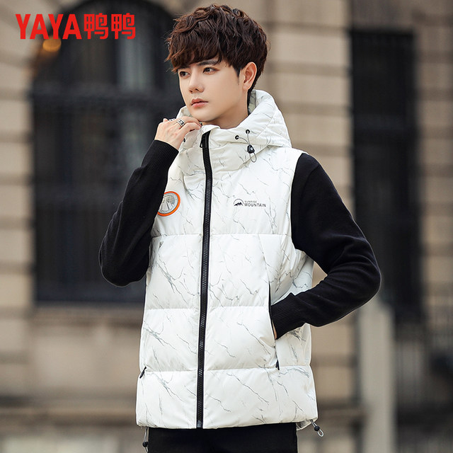 Duck duck couple style down jacket vest men's outer wear winter thickened hooded short vest vest ເສື້ອນອກຜູ້ຊາຍ