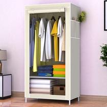 Double storage and organization wardrobe hanger with dustproof floor-standing bedroom simple wardrobe single