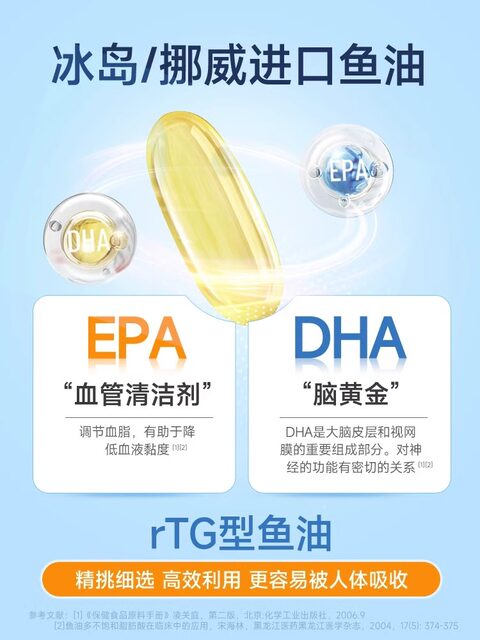 Tomson By-Health Deep Sea Fish Oil Omega 3 Helps Lower Blood Lipids for Middle-Aged and Elderly People, with Dha and Soy Lecithin, Genuine Product