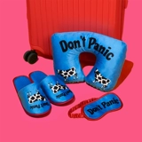 Портативный комплект для путешествий, подушка для шеи, тапочки, дорожная портативная повязка для глаз для отеля, 3 шт