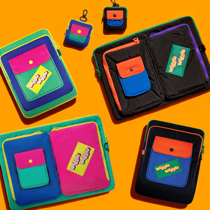 Wiggle Wiggle Original Laptop Bag Liner Color-Blocked Dopamine Earphone Bag Tablet Colorful Nylon with Compartments Wear-Resistant Moisture-Proof iPad Bag Wiggle Wiggle Original Laptop Bag Liner Color-Blocked Dopamine Earphone Bag Tablet Colorful Nylon with Compartments Wear-Resistant Moisture-Proof iPad Bag
