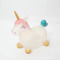 Unicorn jumping horse inflatable toy for children 1 to 3 years old baby kindergarten rocking horse wooden horse educational toy