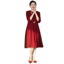 Noble engagement mothers wedding dress dress red high-end mother-in-law wedding banquet suit wedding dress for small people