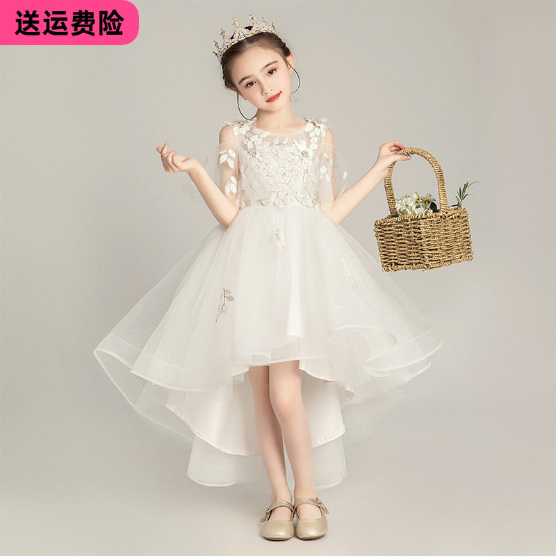 High-End and Stylish Children's Dress, Princess Dress, White 2026 New Model, Female Host Birthday Model Catwalk Performance Costume