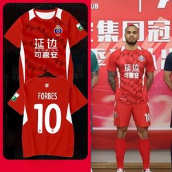 2025 season Yanbian Longding team uniform player's version Football clothes quick-drying short-sleeved T-shirt men's and women's half-sleeved jerseys