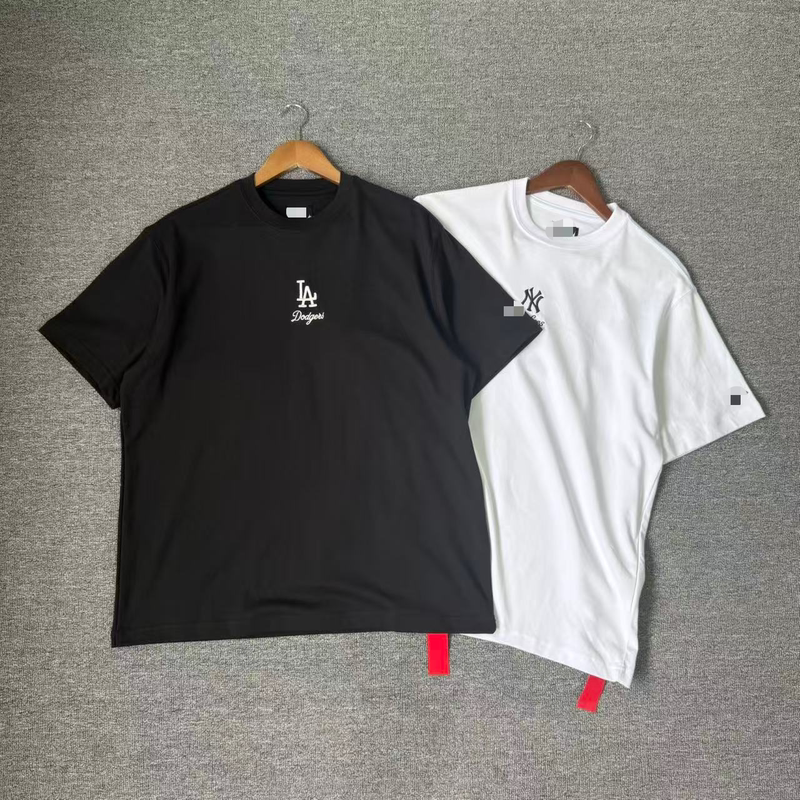 Fei Jie's Foreign Trade Shop Huazi Embroidered Logo Men's Korean Style Handsome and Comfortable Round Neck Short Sleeve T-Shirt Trendy