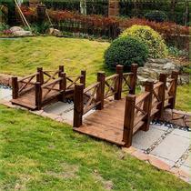 Anticorrosive wood outdoor courtyard decoration small wooden bridge carbonized solid wood garden landscape bridge fish pond pool classical manufacturer