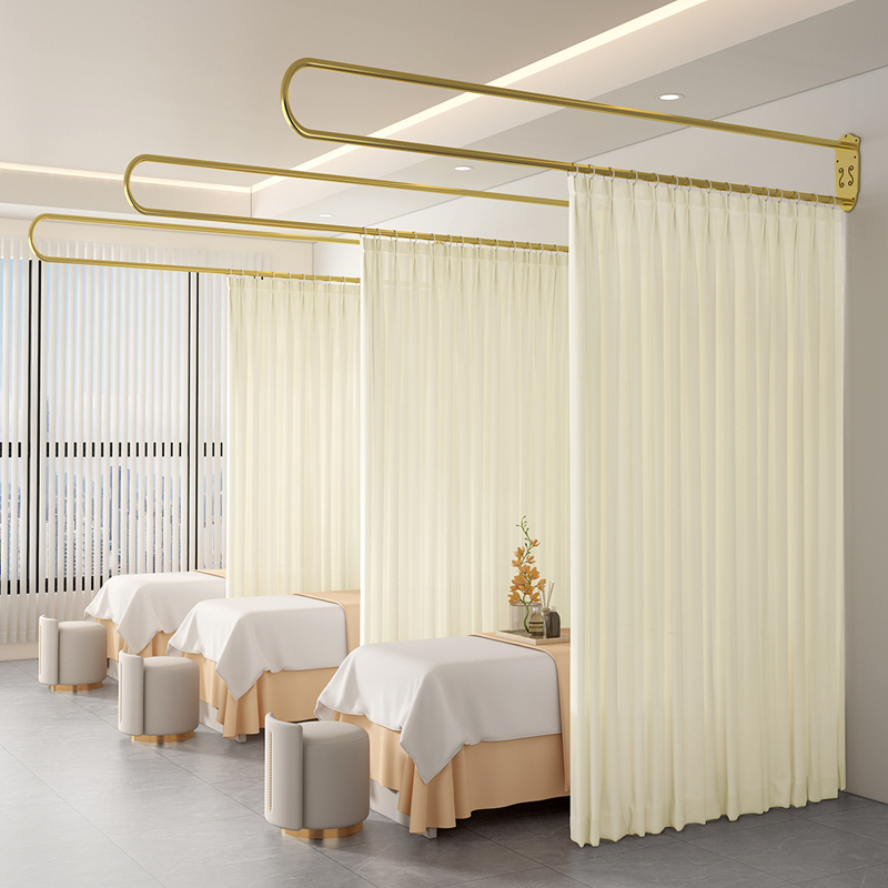 U-Shaped Partition Curtain for Beauty Salon Bed, Light-Transmitting but Not See-Through, Room Divider, Bedroom Curtain, Trendy Curtain for Privacy