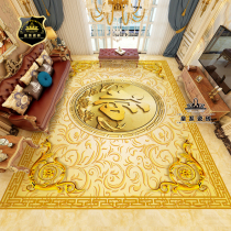 New Chinese Fu Characters Lotus Picture Living Room Aisle Hallway Hallway Imitation Water Knife Parquet Tiles Foshan Tile Booking