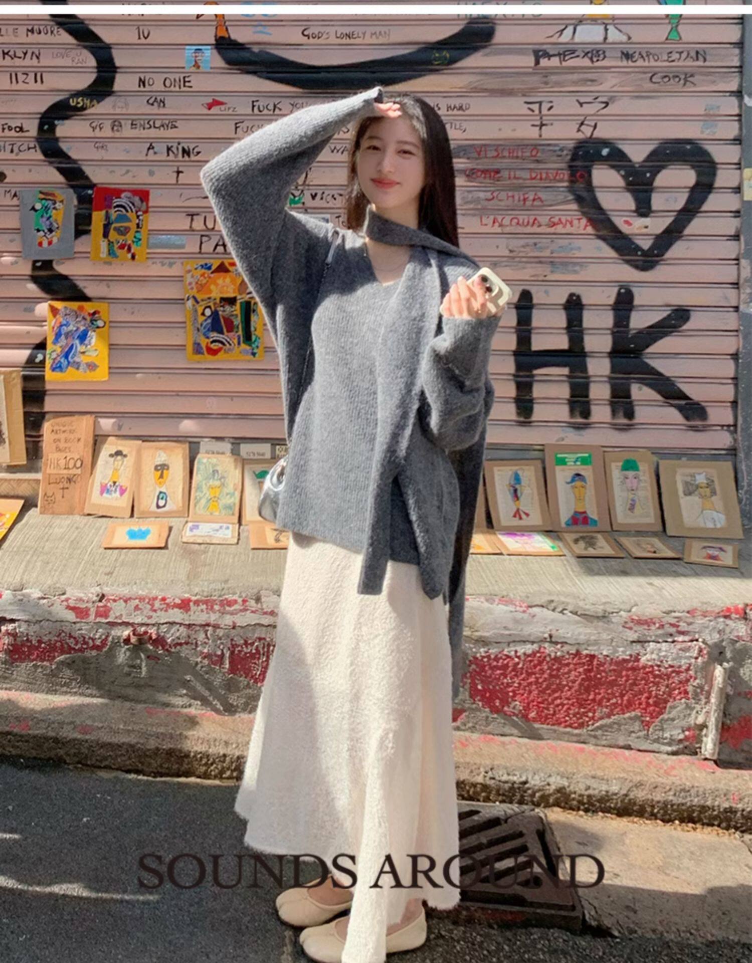 Стильные костюмы soundsaround2025焕新浪漫羽毛纱肌理短袖衬衫上衣半裙约会套装