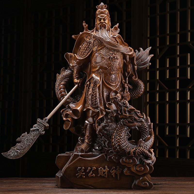 The statue of Guan Gong, riding a dragon, enshrines the statue of God and fortune ornaments shop, Guan Erye, Buddha statue of God of Wealth, Guan Yu statue