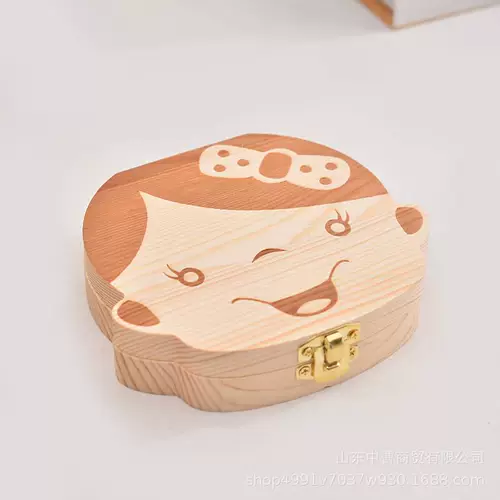 Деревянная коробка для хранения для молочных зубов, сундук с сокровищами подходит для мужчин и женщин для девочек, сувенирная коробка для младенца
