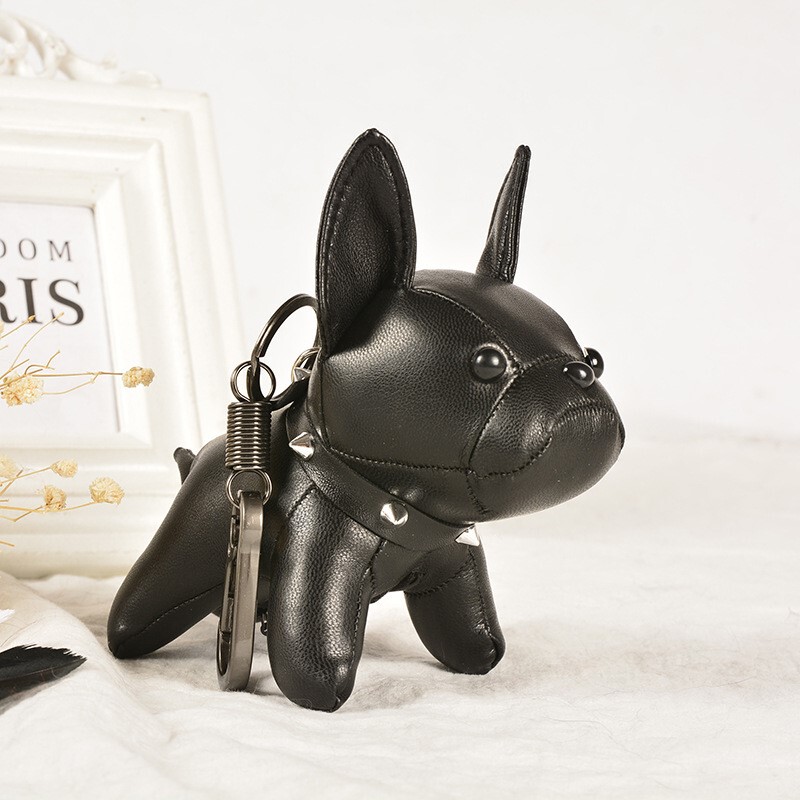 Fashion Accessories French Bulldog Keychain Leather Dog Pendant Couple Gift Lucky Charm Cartoon Fashion Accessories French Bulldog Keychain Leather Dog Pendant Couple Gift Lucky Charm Cartoon