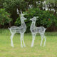 ສາຍເຫຼັກ hollow stainless steel sika deer sculpture ນອກສວນປ່າໄມ້ຊຸມຊົນ lawn ຕົບແຕ່ງພະແນກຂາຍເຄື່ອງປະດັບ