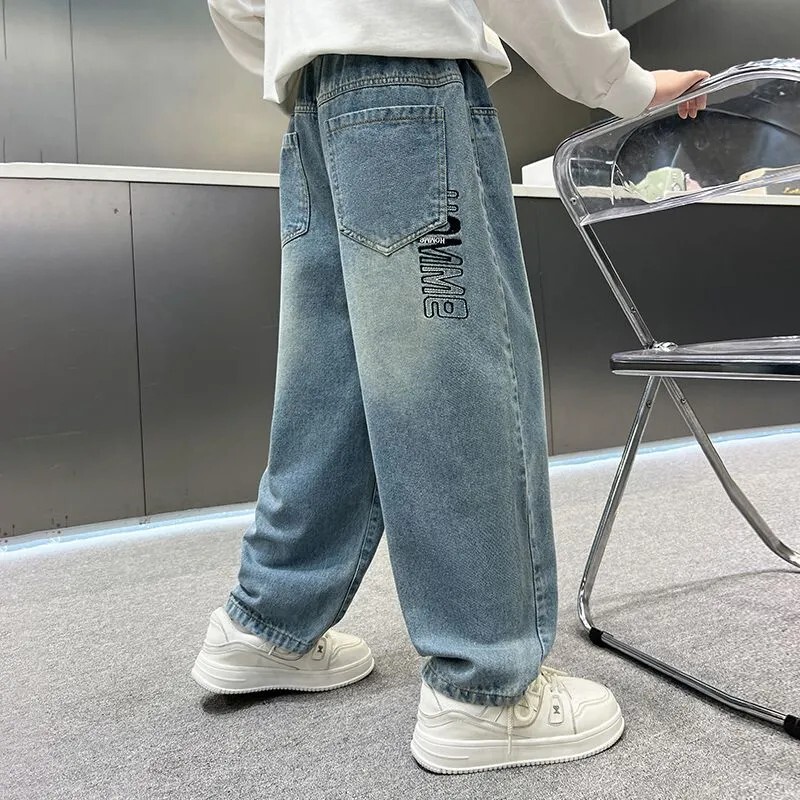 Boys' Jeans Spring and Autumn New Style Children's Trendy Autumn Long Pants for Older Boys Casual Outerwear Long Pants Boys' Jeans Spring and Autumn New Style Children's Trendy Autumn Long Pants for Older Boys Casual Outerwear Long Pants