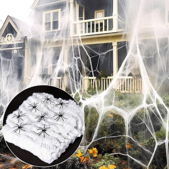 Halloween Decoration Spider Cotton Spider Web Haunted House Secret Room Spider Silk Horror Scene Atmosphere Decoration Props