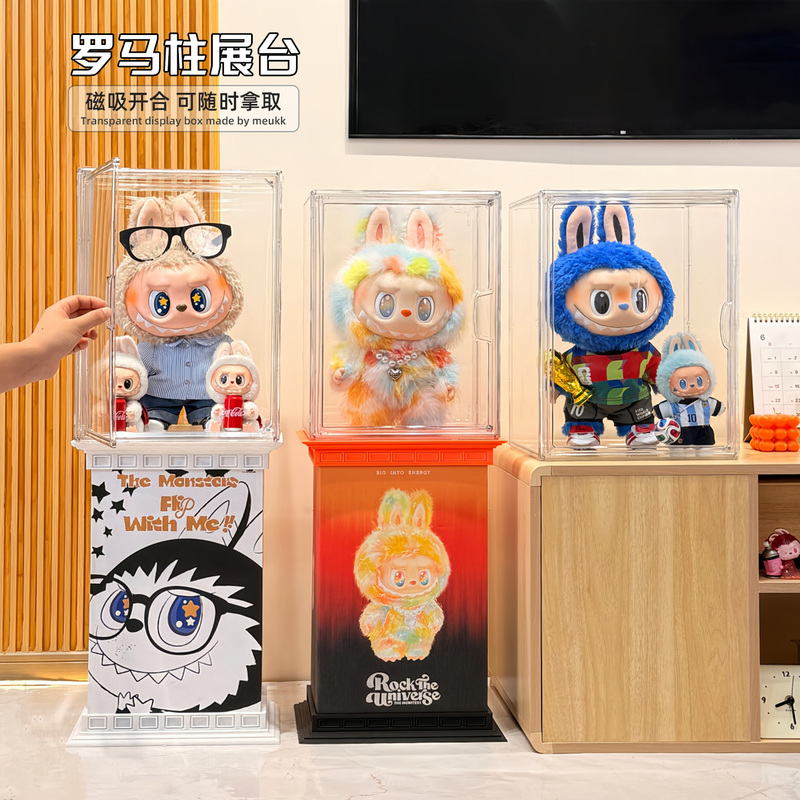 Labubu Big Doll Summer Acrylic Display Box Cabinet Labubu Sanrio High-Energy Rock World Cup
