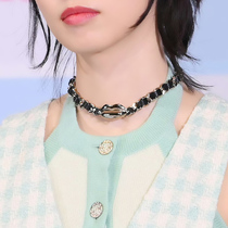 Retro Spicy and Mrs. Park Necklace Pentagram Leather Wearing Chain Medieval Loving Pearl Corny Neck Chain Choker