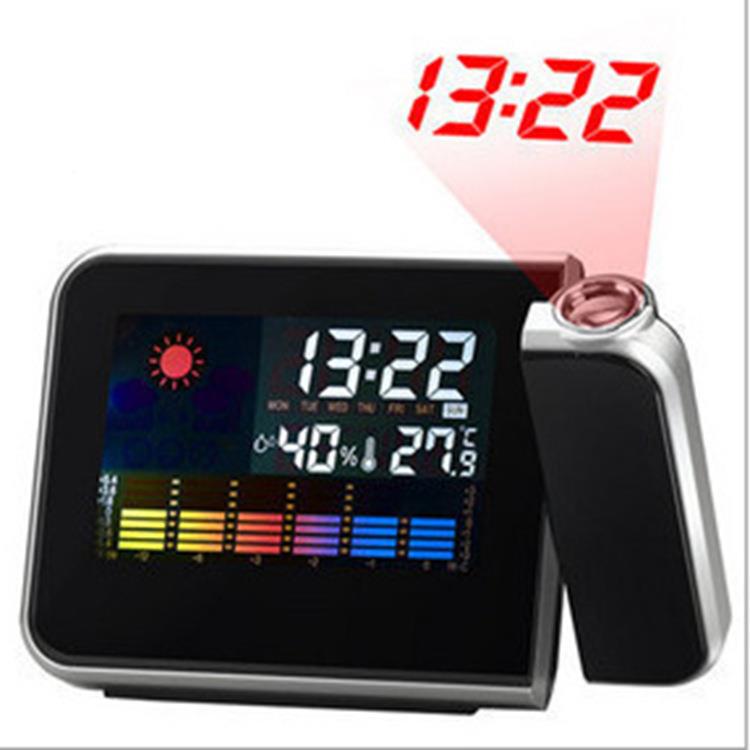 Creative fashion color screen LED electronic clock weather forecast projection Zhong corruption alarm clock promotion 8190-Taobao