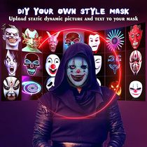 Festival Carnival Full Color LED Mask Gesture Luminous Face Changing Sensor Bar Party Performance Atmosphere Props