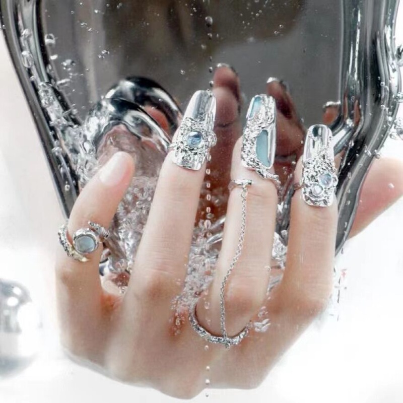 New Chinese Style Nail Ring, Nail Ring Armor, Finger Protector, Niche Personality, Cool Open Ring New Chinese Style Nail Ring, Nail Ring Armor, Finger Protector, Niche Personality, Cool Open Ring