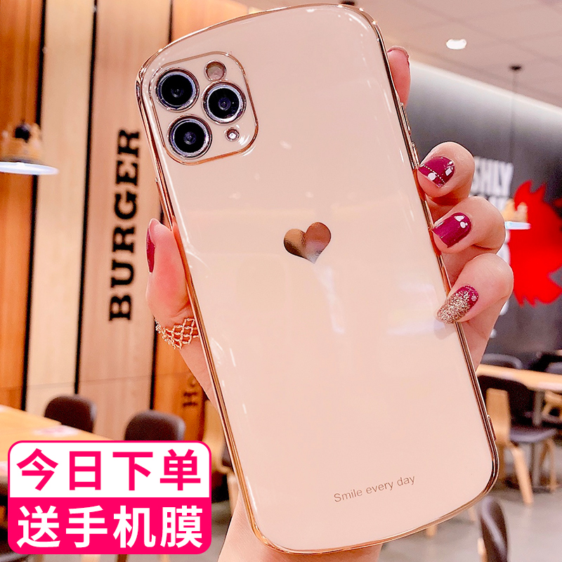 iphone11pro mobile phone protective case Apple 11promax high-end women's soft case 11 silicone plating case all-inclusive camera lens anti-fall protective case personality creative new luxury ultra-thin