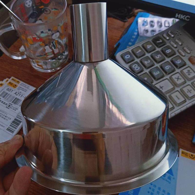 Thickened 304 stainless steel filter bucket large caliber with filter screen Home Wine Oil Funnel Special Big Industrial Hopper-Taobao