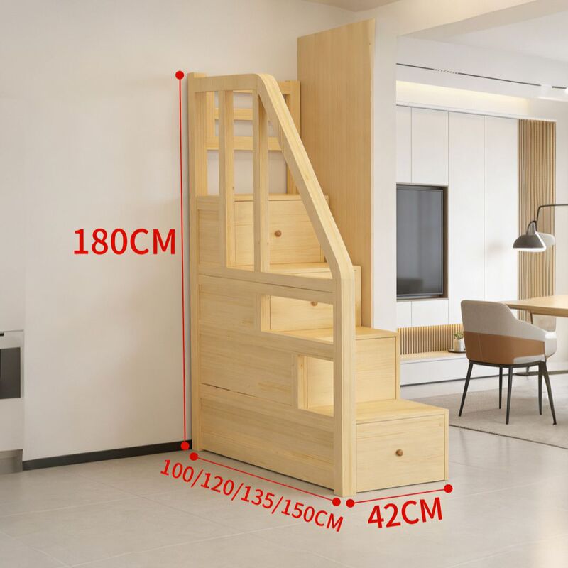 Ladder Cabinet Sold Separately, Bunk Bed with Stairs, Elevated Bed, Drawer-Type Ladder, Solid Wood Steps, Children's Bed, Storage Cabinet, Drawer Cabinet