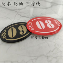 Acrylic high-end digital number plate restaurant dining table number hotel box door number private room door number network