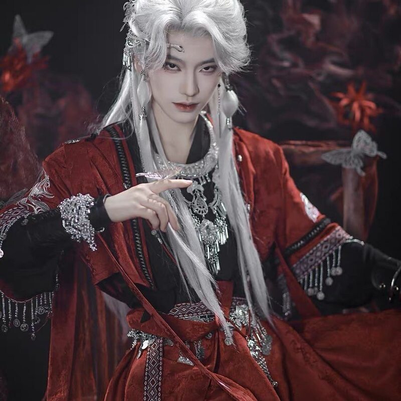 Ancient Style Cosplay of a Miao Ethnic Teenager, Exotic Miao Region National Style Original Ethnic Clothing, Chinese Style Photography, Hua Cheng Shen Jianqing Male