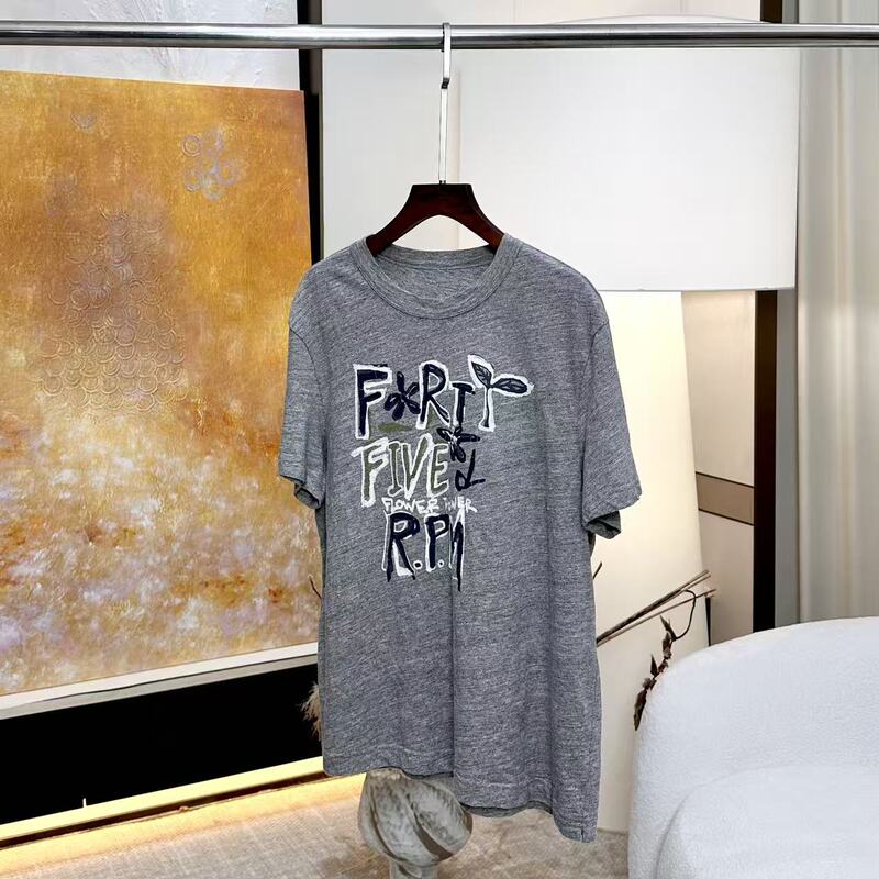 【Yanyan】Japanese Retro Hand-Painted Graffiti Color-Block Printed T-Shirt