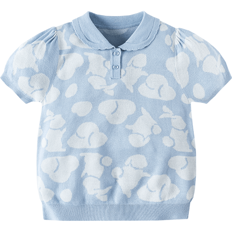 
[mini parent-child] Parent-child clothing mother-daughter clothing skin-friendly and environmentally friendly soft French elegant style comfortable knitted T-
